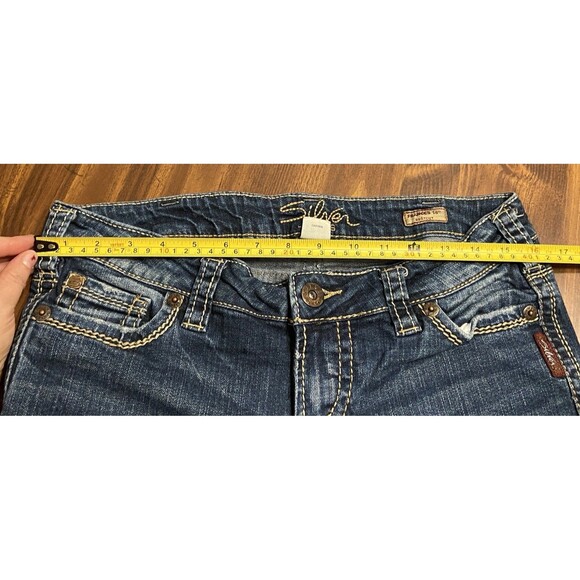 Silver Jeans Frances 18" Boot Womens Size 30W/33L Y2K Dark Wash Thick Stitched - Picture 10 of 16